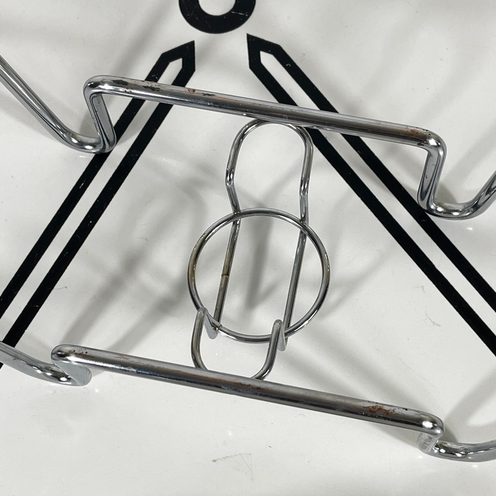 Godinger 1 QT Covered Porcelain Baker w Chrome Warmer Stand White Vintage - Picture 11 of 15